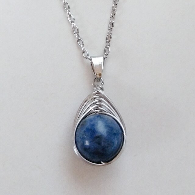 デュモルチェライト 天然石 ネックレス ペンダント