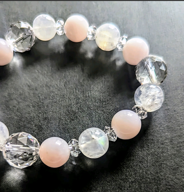 ♡心の平和や癒しをもたらす♡高品質アクアマリンブハートレスレット♡1133 ♡心の平和や癒しをもたらす♡高品質アクアマリンブハートレス