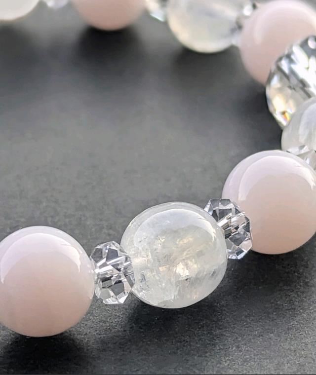 ✨人生への不安を手放し心を癒すクリスタル✨ピンクオパール&ホワイト