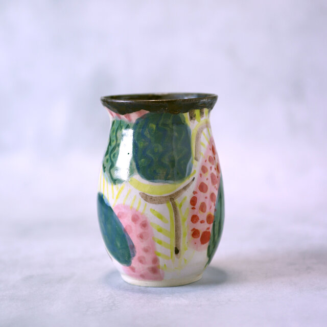 田園風景・手描きデザインの陶器花器 | iichi 日々の暮らしを心地よく