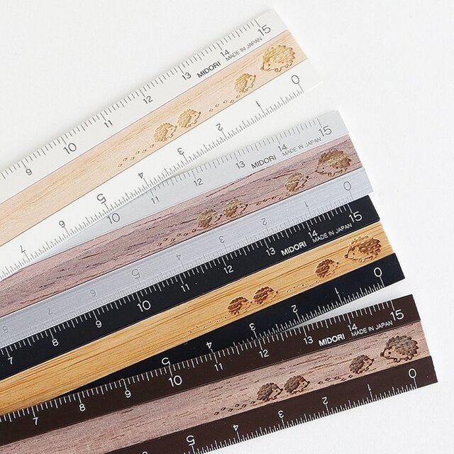 ハリネズミ親子のおさんぽ定規＊選べるカラー4種＊