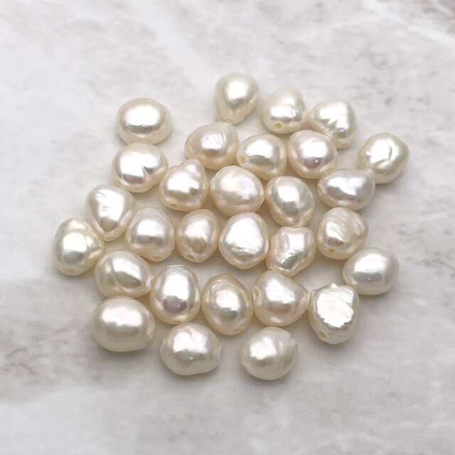 淡水パール 真珠 バロック フラット ボタン 6mm 5mm 小粒 10個 tp0011b