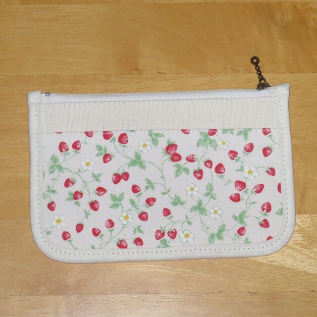 16cm フラットポーチ ねこ パネル生地 16cm 猫型 ファスナーポーチ