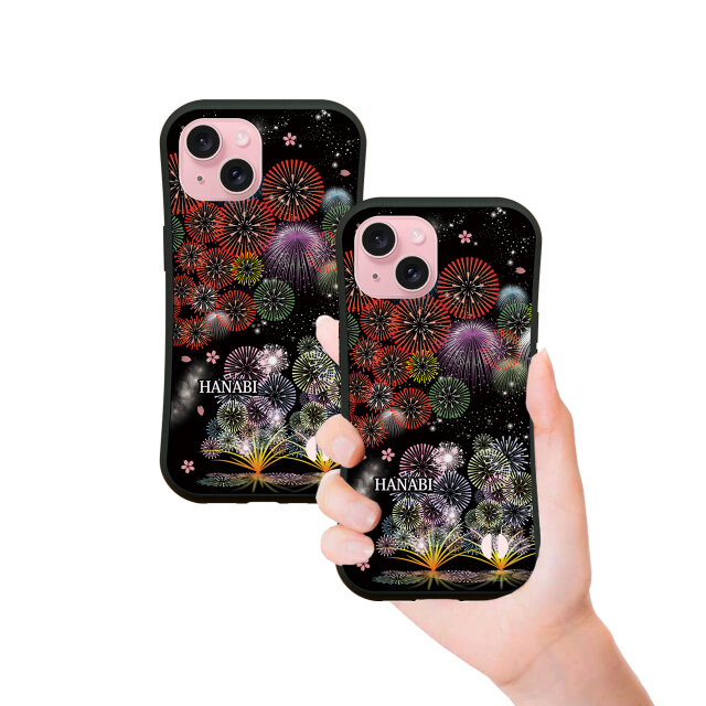 グリップケース iPhoneケース【花火Ⅱ（HANABIⅡ）】（名入れ可）