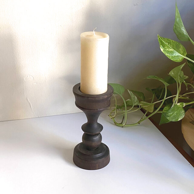 キャンドルスタンド　朴（ほう）の木　鉄媒染