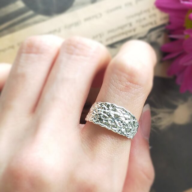 ［SV925］Hirari ~ヒラリ~ ―蝶の羽のような軽やかさ―  シルバー　ユニセックス　メンズ　レース　クリア　テクスチャ