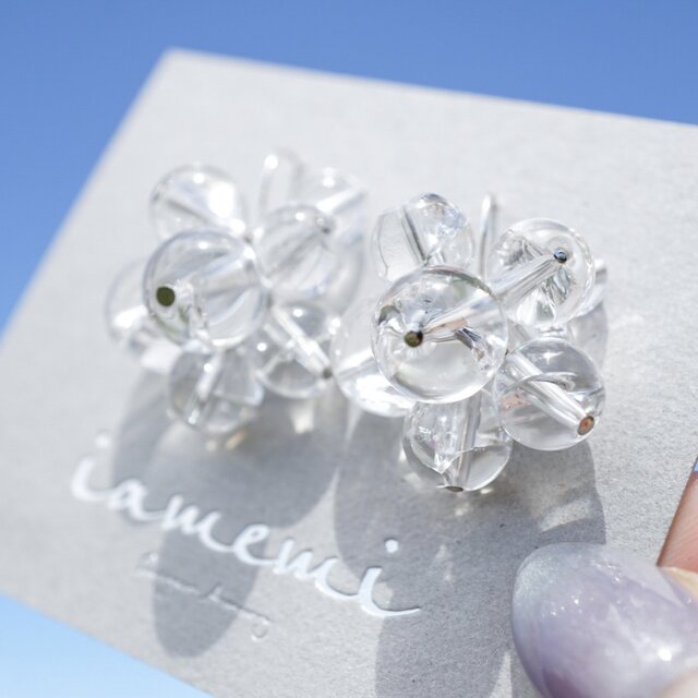 シャボン玉」ネックレス アイリスクォーツ 虹 レインボー 水晶 クリア