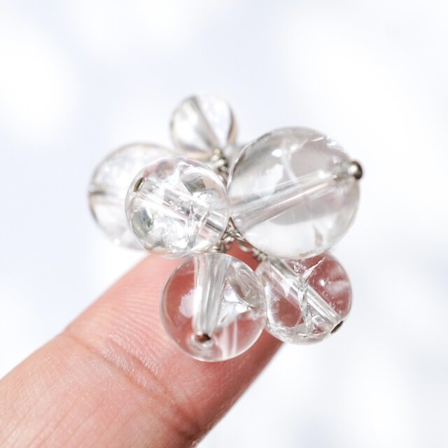 シャボン玉」ネックレス アイリスクォーツ 虹 レインボー 水晶 クリア