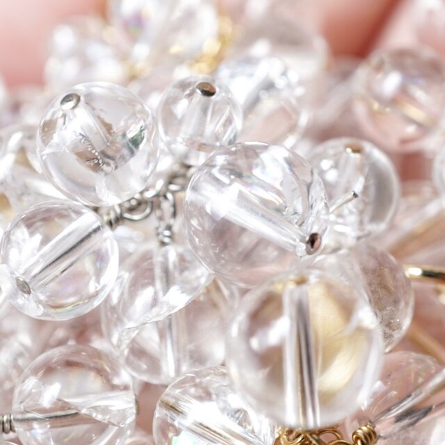 シャボン玉」ネックレス アイリスクォーツ 虹 レインボー 水晶 クリア