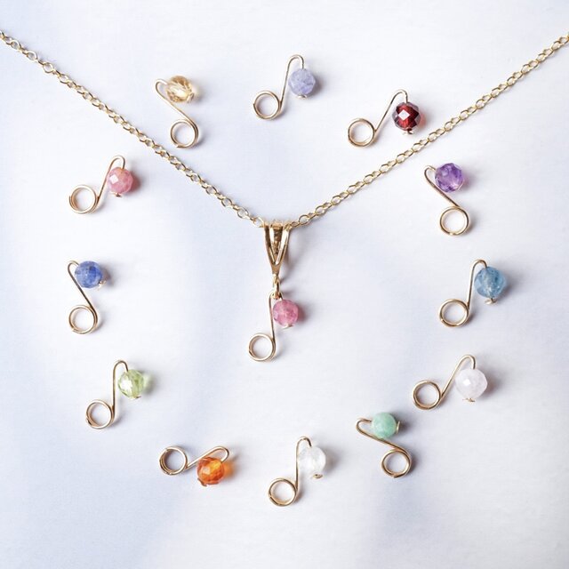 【誕生石が選べる】八分音符 ネックレス 音符 音楽 天然石 アクセサリー ギフト対応 プレゼント