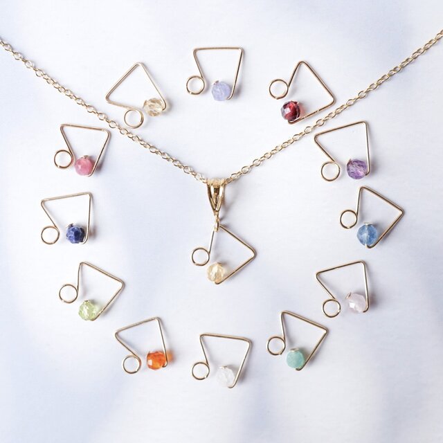 【誕生石が選べる】八分音符 ネックレス 音符 音楽 天然石 アクセサリー ギフト対応 プレゼント