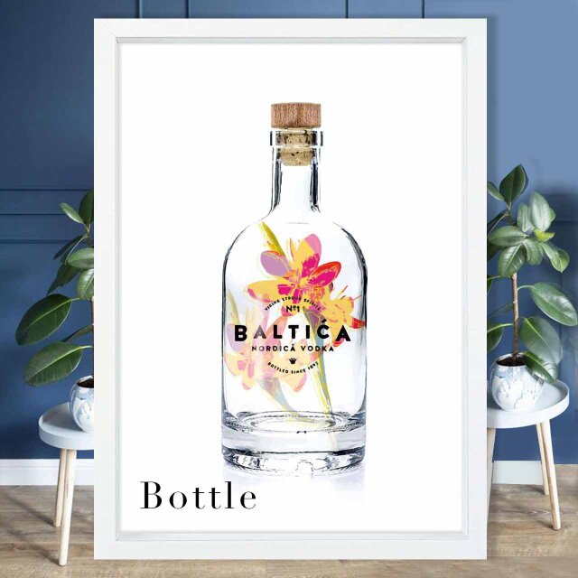 ビンの中の花　花　送料無料 　イラスト　A4〜A0　ポスター　アートポスター　アートsei検索新着順　3680