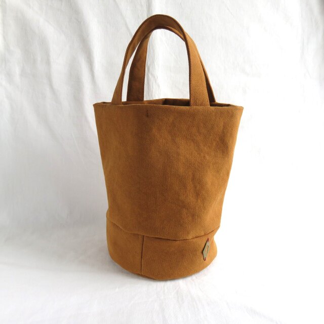 倉敷帆布のバケツバッグ　　　キャニオンブラウン  受注制作