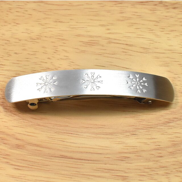 花模様 シルバーバレッタ Mサイズ リニューアル | iichi 日々の暮らし