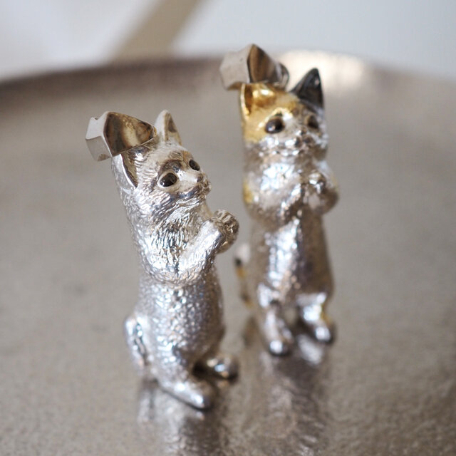 お願いBig猫Silverペンダントトップ | iichi 日々の暮らしを心地よく