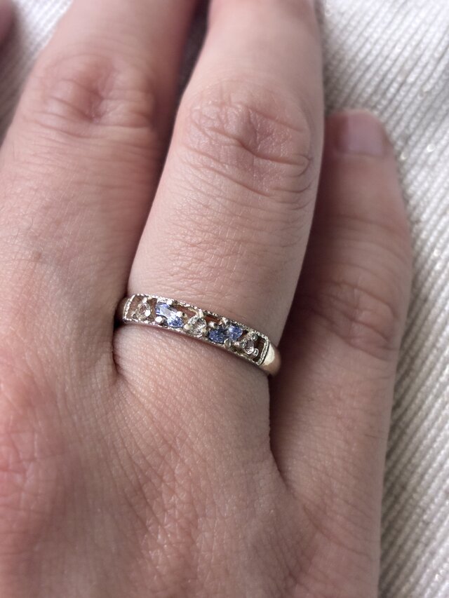 雨粒は躍る。煌めく青のリング amatsubu ring 【silver925】/　シルバー タンザナイト ホワイトトパーズ