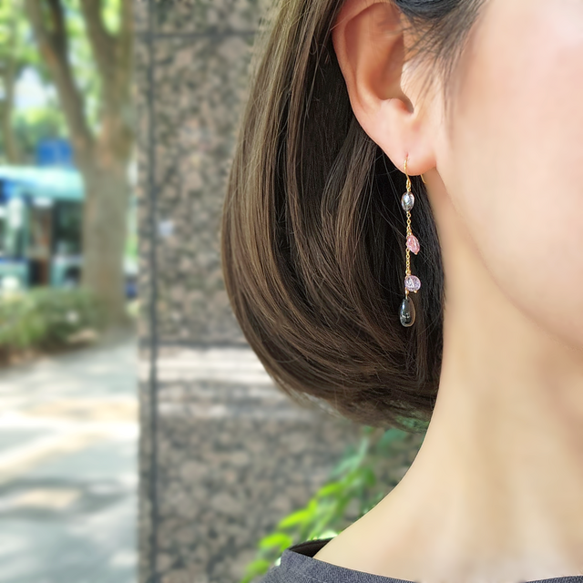 ポメころび様 グリーンアメジスト シャンデリア ピアス ポメころび様 グリーンアメジスト シャンデリア ピアス ポメ