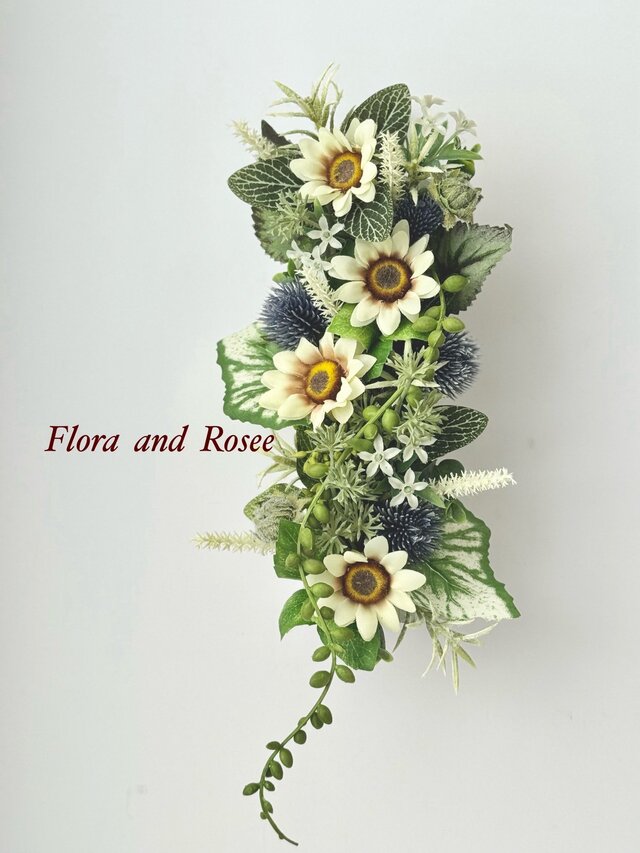 木箱のひまわりアレンジ（壁掛け＊置き型）2way