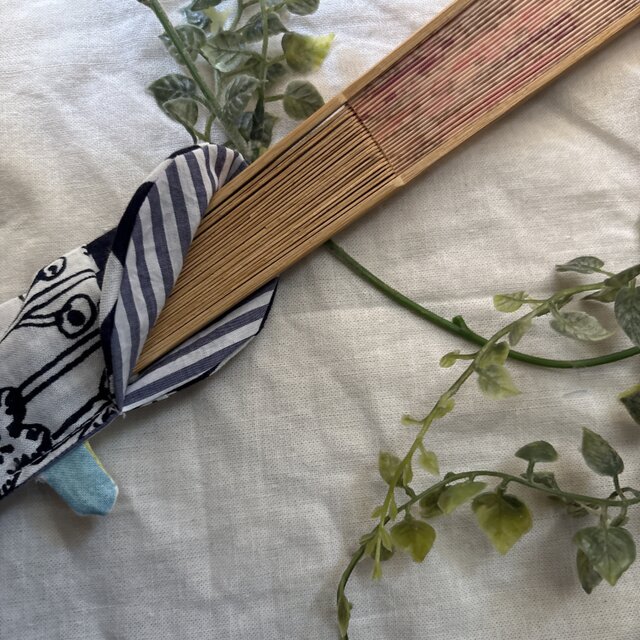 ☆ハンドメイド ミナペルホンletter of flowerパッチワーク扇子