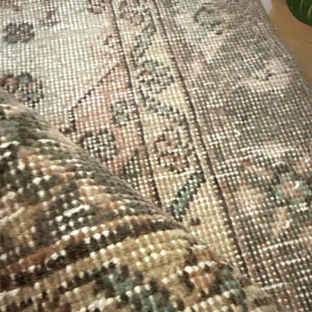 50×119パッチワーク 淡いサーモン×グレージュ トルコ