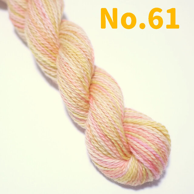 M）手染め カラフル刺し子糸 5色セット 10/2 綿 40m むら染め ピンク