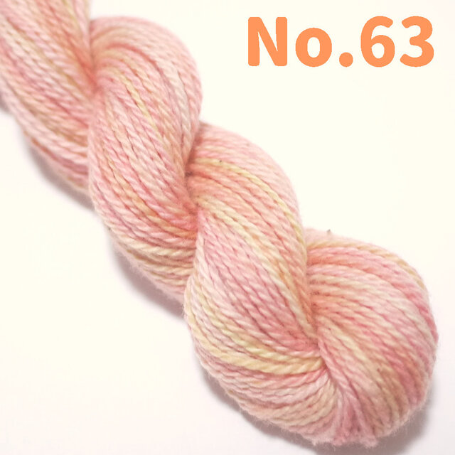 M）手染め カラフル刺し子糸 5色セット 10/2 綿 40m むら染め ピンク