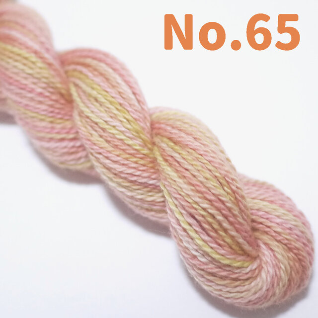 M）手染め カラフル刺し子糸 5色セット 10/2 綿 40m むら染め ピンク