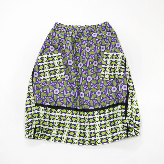 【受注制作】アフリカ布のバルーンスカート（ カンガスカート ）コクーンスカート アフリカ布スカート