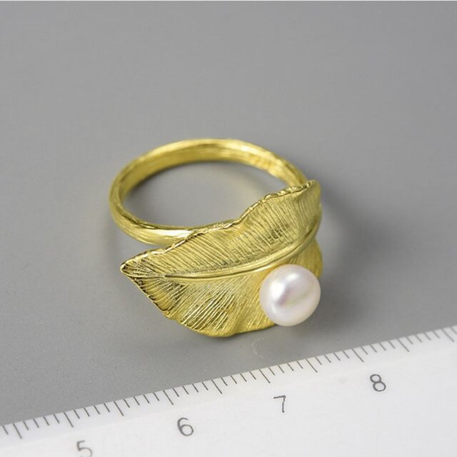 桜の葉のリング - 自然の美しさを指先に取り入れる　R421 桜の葉のリング - 自然の美しさを指先に取り入れる R421 | iichi