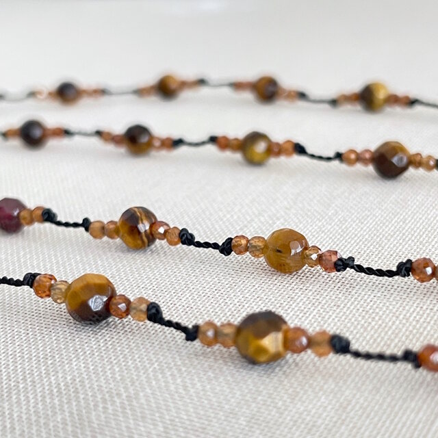 GSTV SV タイガーアイ・ガーネット ネックレス　虎目石 GSTV SV タイガーアイ・ガーネット ネックレス 虎目石