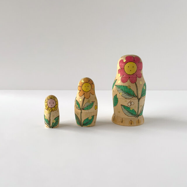 お花マトリョーシカ　3個組