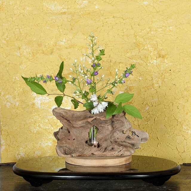 お気に入りの季節の花を飾って気持ちの良い空間を作ってみませんか？　流木の花器、木の花瓶、花器、小さな花瓶、１００