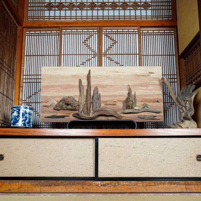 流木アートで 大自然の風景をあなたのお部屋に 流木で描く山水画 流木
