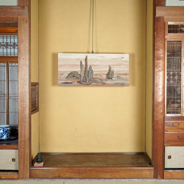 流木アートで 大自然の風景をあなたのお部屋に 流木で描く山水画 流木