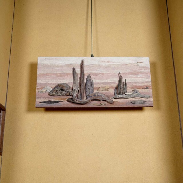 流木パネルアート 流木アートで 大自然の風景をあなたのお部屋に 流木で描く山水画 流木
