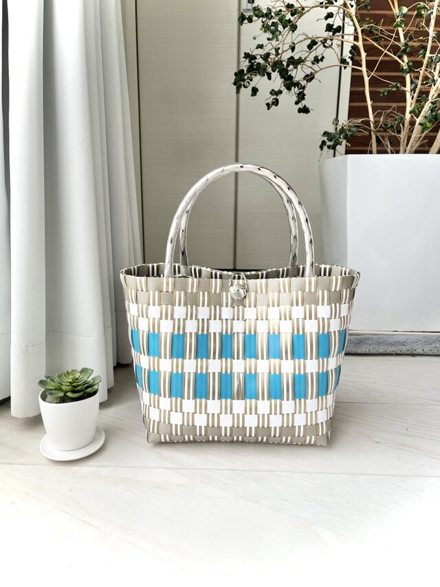 ブルー・グレージュライントート（Ｓサイズ）