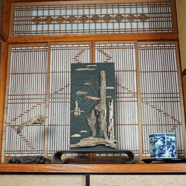流木アートで 大自然の風景をあなたのお部屋に 流木で描く山水画 流木