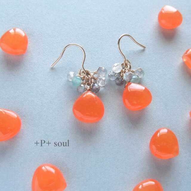 14kgf 夕凪オレンジジェードピアス 【OJ-602P】