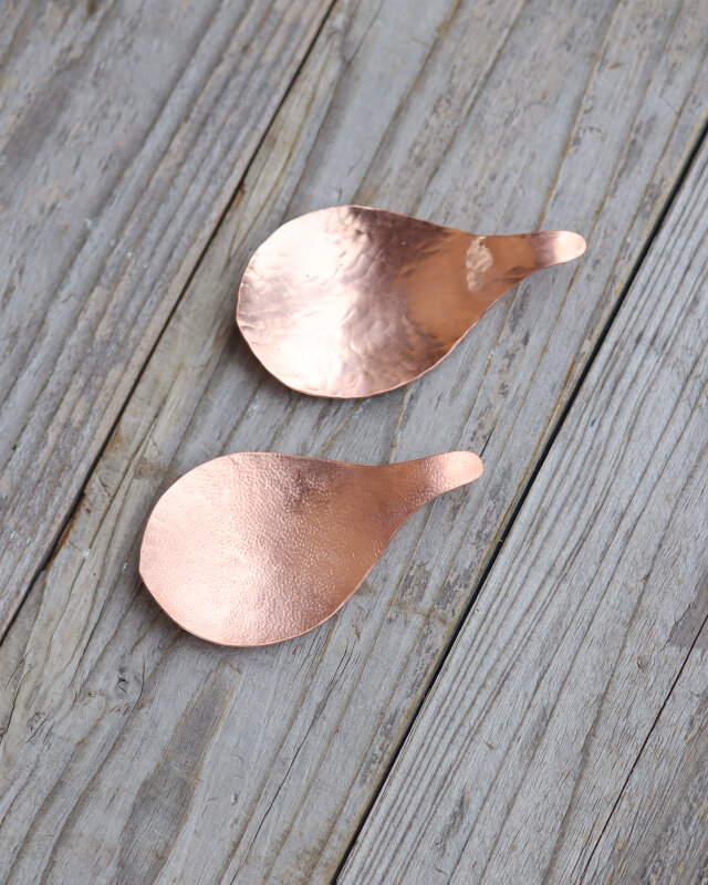 鎚目模様の純銅茶匙　つぶ