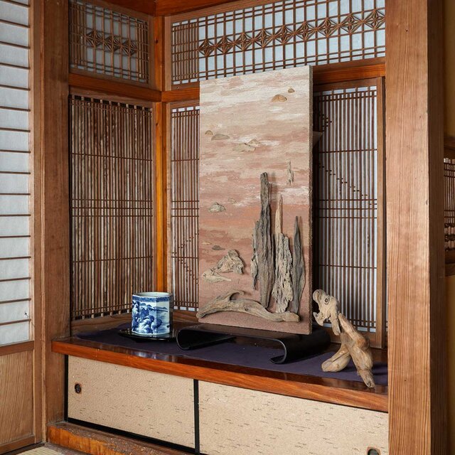 流木アートで 大自然の風景をあなたのお部屋に 流木で描く山水画 流木