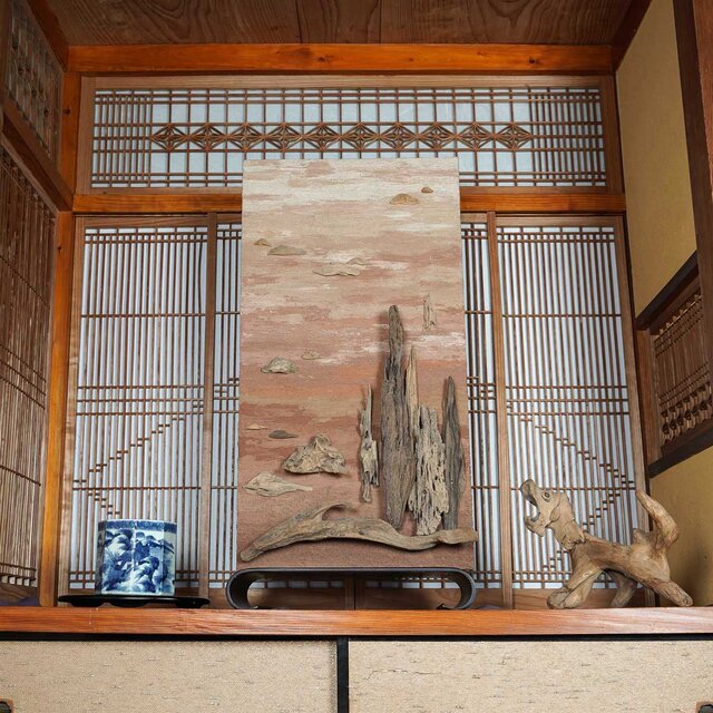流木アートで 大自然の風景をあなたのお部屋に 流木で描く山水画 流木