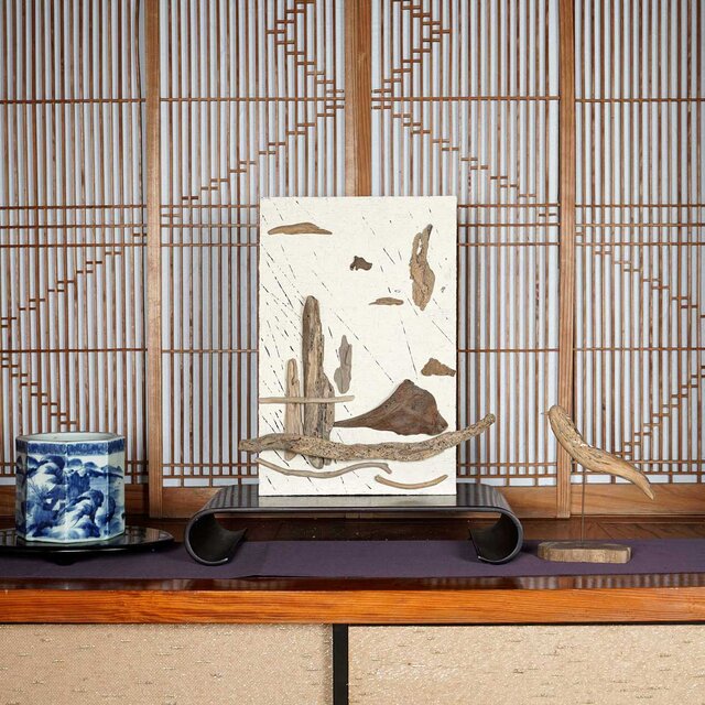 流木で描く山水画　流木アートで 大自然の風景をあなたのお部屋に　壁面装飾画、日本の山水画　中国の山水画　４