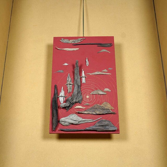 流木アートで 大自然の風景をあなたのお部屋に 流木で描く山水画 流木