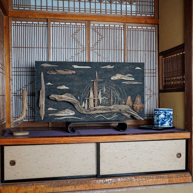 流木アートで 大自然の風景をあなたのお部屋に 流木で描く山水画 流木