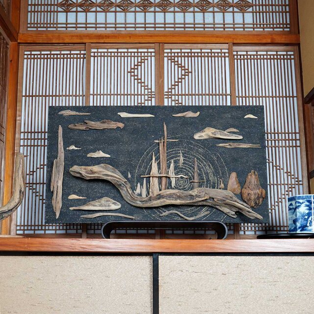 流木アートで 大自然の風景をあなたのお部屋に 流木で描く山水画 流木