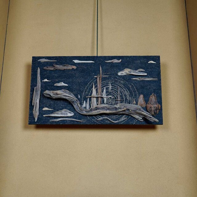 流木アートで 大自然の風景をあなたのお部屋に 流木で描く山水画 流木