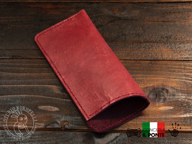 イタリアンレザー簡易メガネケース MAYA/ボルドー | iichi 日々