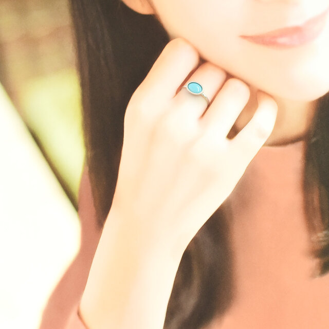 ヴィンテージターコイズリング　スリーピングビューティー　シンプル　925刻印 SLEEPING BEAUTY TURQUOISE RING スリーピングビューティー