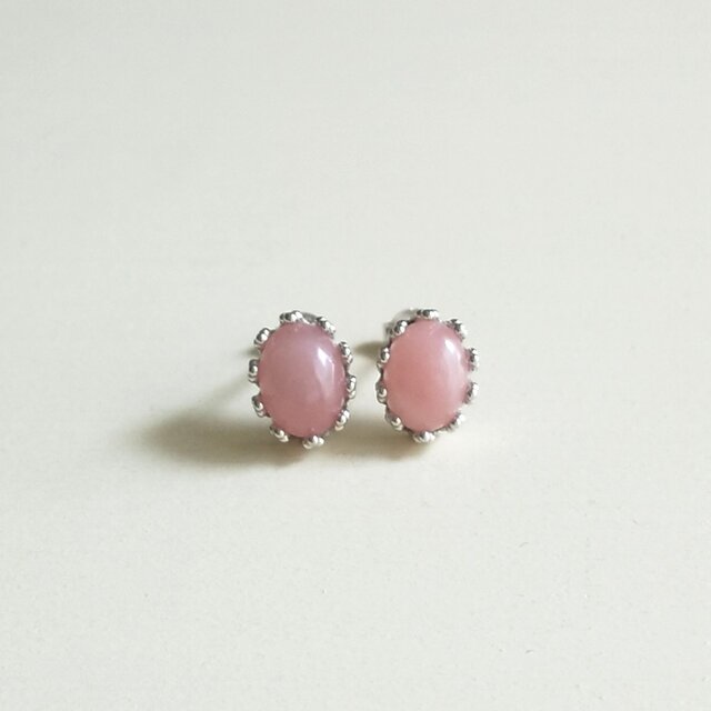 グァバクオーツオーバルピアス(SV925/RH)