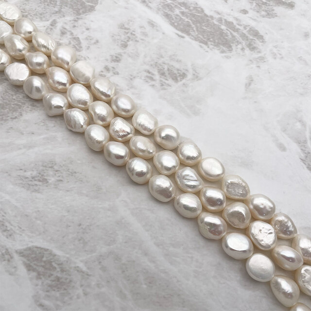 淡水パール バロック フラット ボタン 本真珠 11mm 12mm 中粒 大粒 連